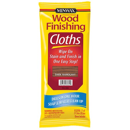 Minwax 7" x 8" Dark Mahogany Wood Finish Stain Cloth, PK 8 30824